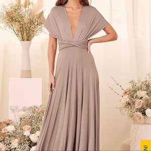 Lulus Tricks of the Trade Taupe Maxi Dress